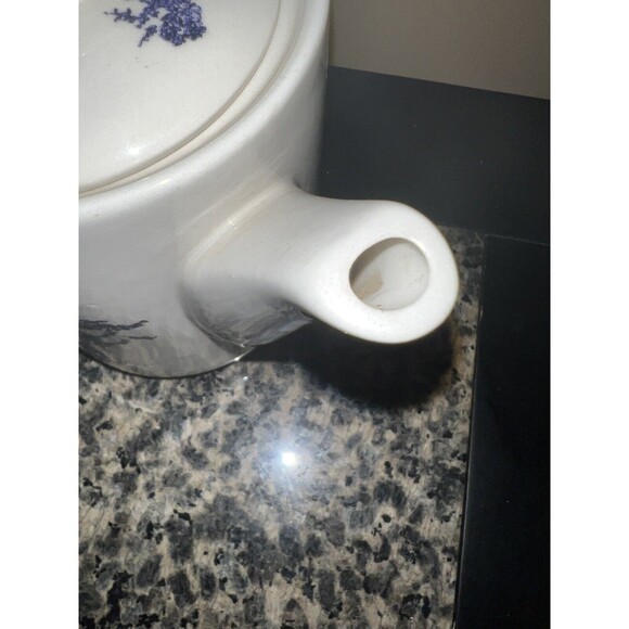 California Pantry Tea Pot Blue White Rooster Toile Coffee Country 6.5in Vintage - Picture 8 of 9